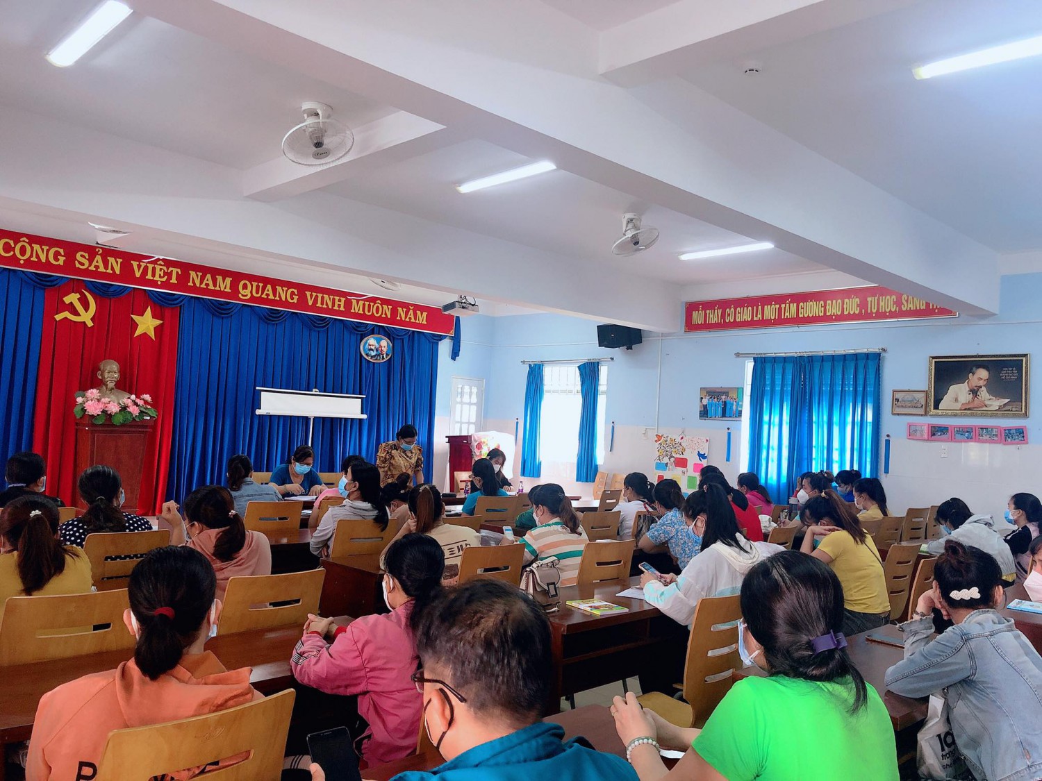 Ngày 19 tháng 10 năm 2021. Trường mầm non An Điền nhận lại trường sau những  ngày tháng làm địa điểm khu cách ly tập trung covid cho thị xã Bến Cát.